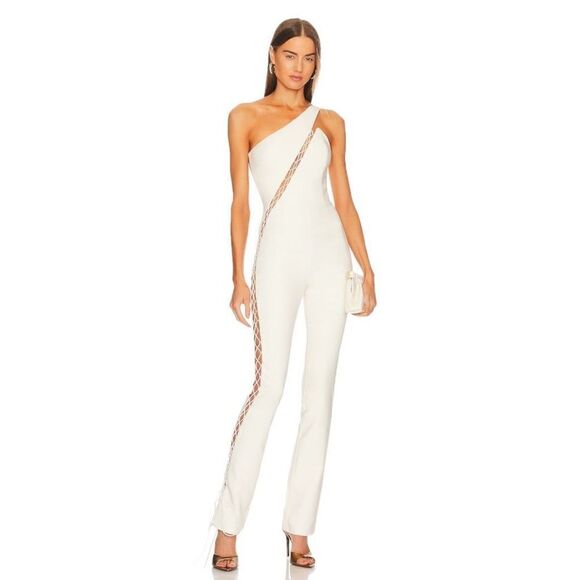Michael Costello Pants - Michael Costello x REVOLVE‎ Essex Jumpsuit in Ivory